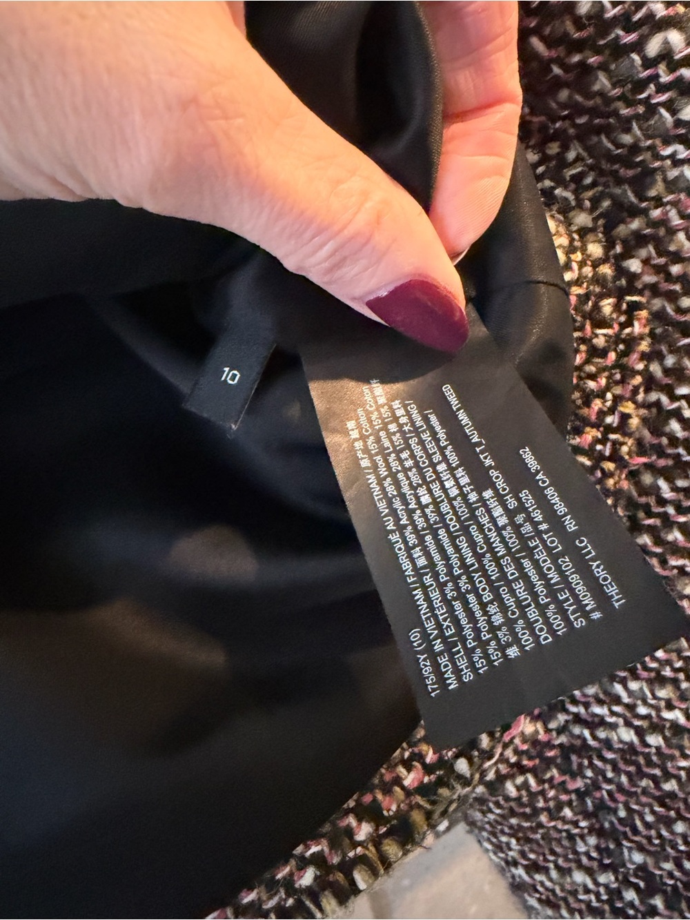 Theory Multi-Color Tweed Cropped Jacket - Picture 6 of 8